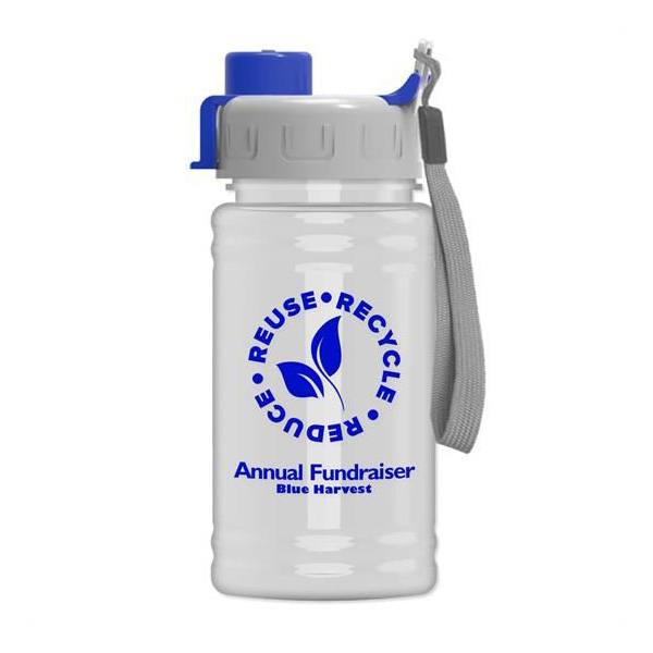 16 Oz. UpCycle - Mini RPet Bottle - Quick Snap Lid  Imprinted with Logo (Q892722)