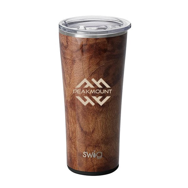 22 Oz. Swig Tumbler - Black Walnut  Imprinted with Logo (Q901622)