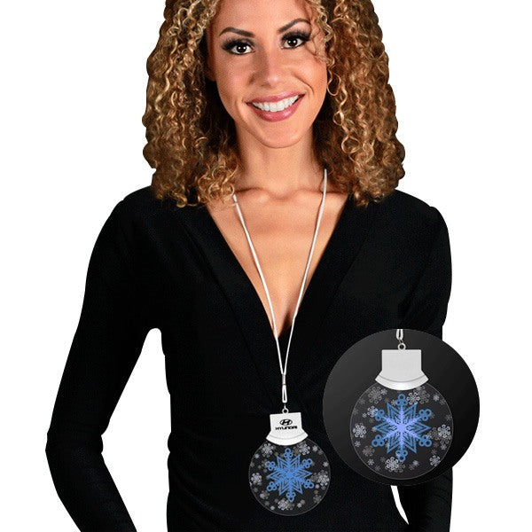 LED Animated Snowflake Necklace  Imprinted with Logo (Q902711)