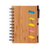 4.75 x 6 Inch Bamboo Notebook With Pen & Sticky Notes (Q904622)
