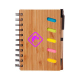 4.75 x 6 Inch Bamboo Notebook With Pen & Sticky Notes (Q904622)