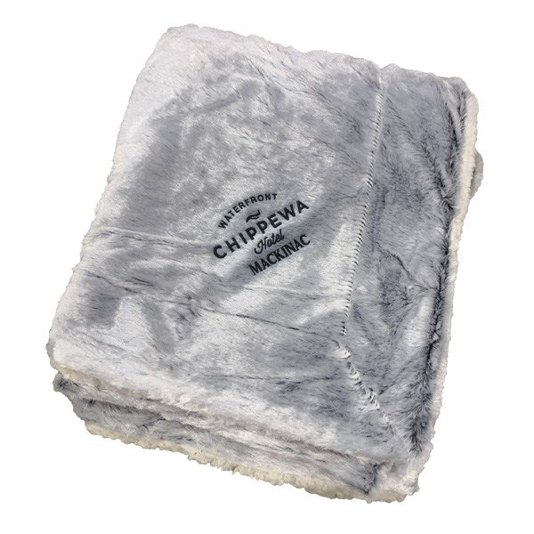 50 x 60 Faux Fur Sherpa Blanket With Hidden Zipper  Imprinted with Logo (Q906211)