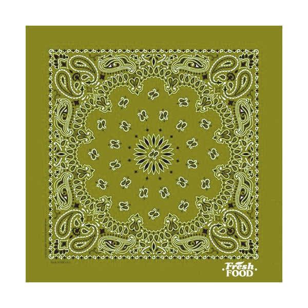 22 In Traditional USA Paisleys Bandana - Olive (Q906522)