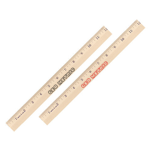 Promotional Clear Lacquer Wood Ruler - English & Metric Scale 12 - Custom  Promotional Products