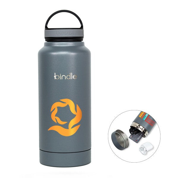 24 Oz. Bindle Bottle - Grey  Imprinted with Logo (Q907522)