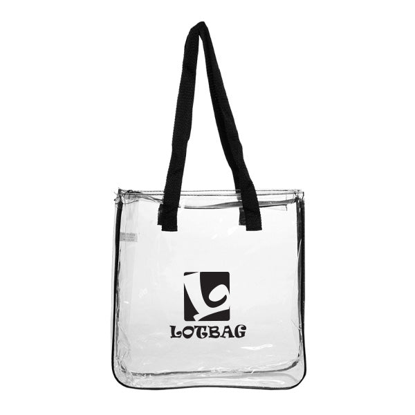 Clear Vinyl Zippered Tote Bag (Q909111)