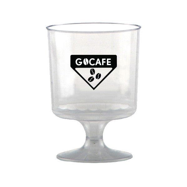 5 Oz. Clear Fluted Digital Plastic Footed Wine Cup  Imprinted with Logo (Q912211)