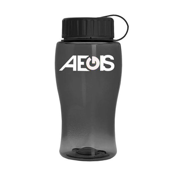 18 Oz. Transparent Bottle - Tethered Lid  Imprinted with Logo (Q913722)