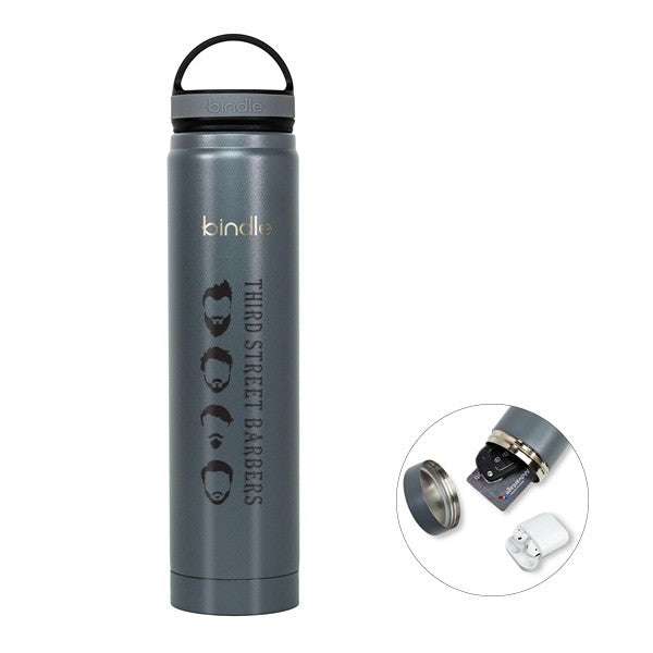 20 Oz. Slim Bindle Bottle - Grey  Imprinted with Logo (Q917522)