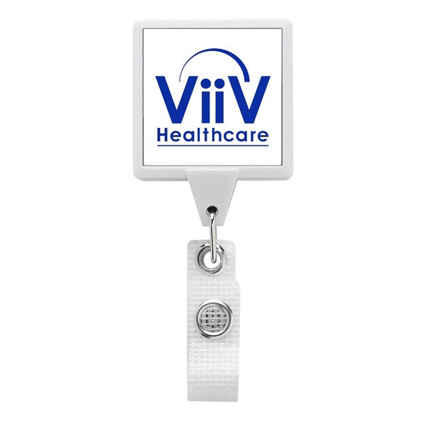Anti-Microbial JUMBO Square Badge Reel  Imprinted with Logo (Q918011)