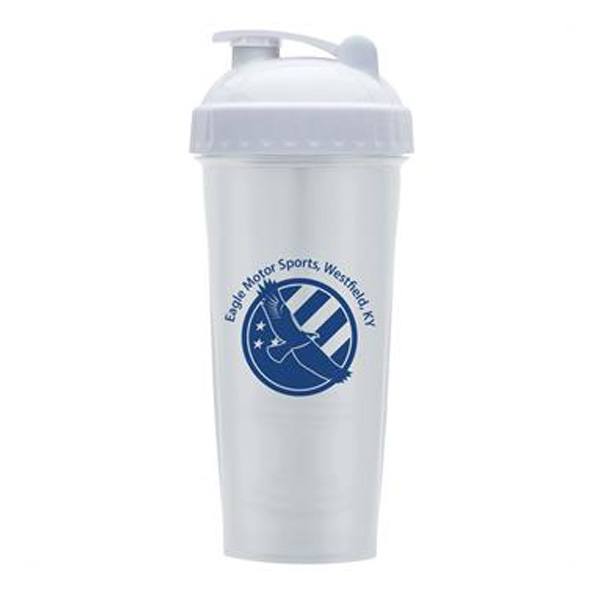 28 Oz. Classic Shaker Bottle - White/White Lid  Imprinted with Logo (Q919522)