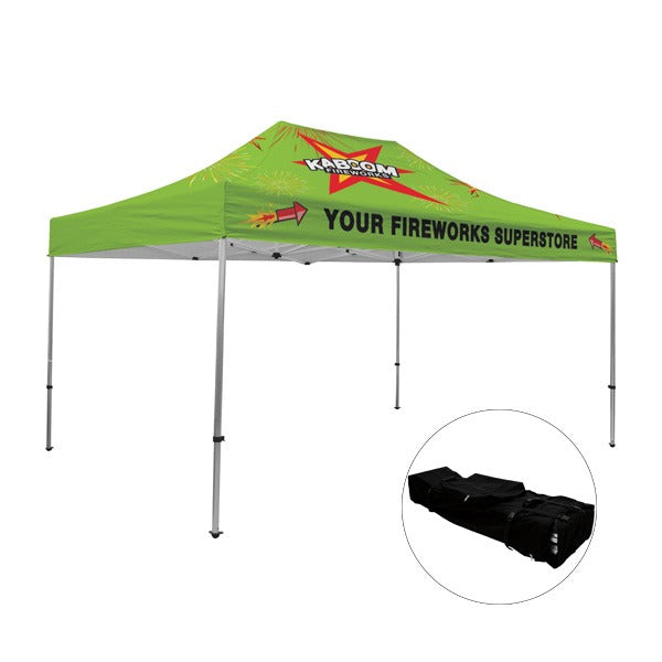 Full-Bleed Dye Sublimation - 15' Premium Aluminum Tent Kit  Imprinted with Logo (Q921711)