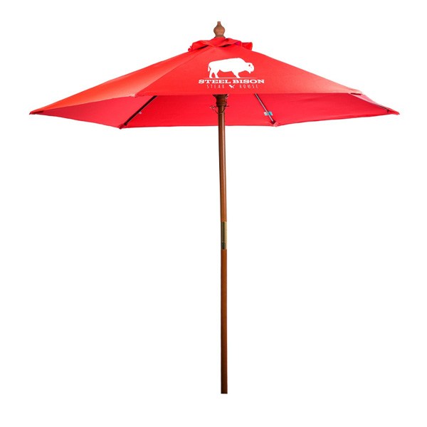 7ft Bamboo Recycled Market Umbrella  Imprinted with Logo (Q925422)