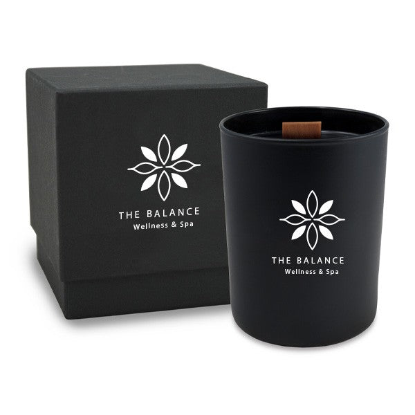 14 Oz. Black Matte Candle With LUX Box  Imprinted with Logo (Q931211)