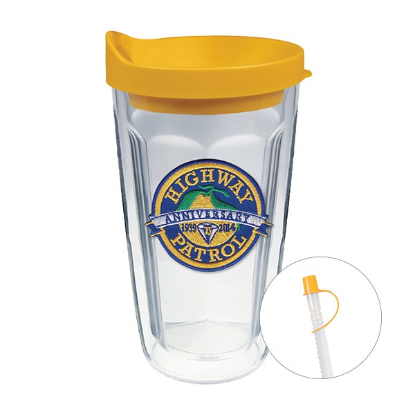 16 Oz. Thermal Travel Tumbler - Embroidered Emblem  Imprinted with Logo (Q931522)