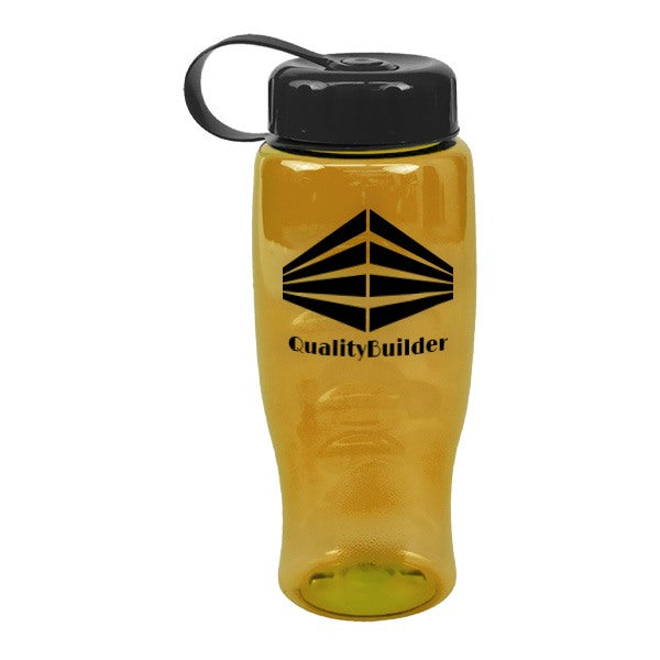 27 Oz. Poly-Pure Transparent Bottle -Tethered Lid  Imprinted with Logo (Q933722)
