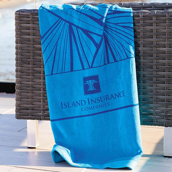 Presidential Plush Velour Beach Towel  Imprinted with Logo (Q934211)