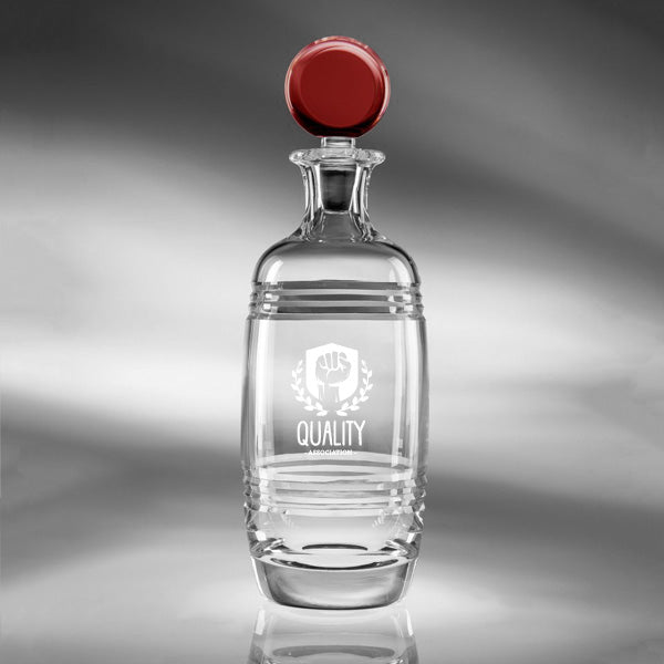 34 Oz. Bluegrass Decanter - Red  Imprinted with Logo (Q937211)