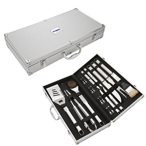 18 Piece Stainless Steel BBQ Set - Bbq Tool Sets with Logo