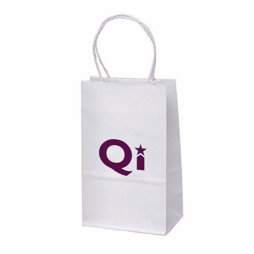 Pup-White Kraft Bag  Imprinted with Logo (Q945765)