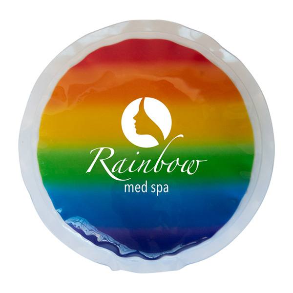Rainbow Gel Beads Hot/Cold Pack Circle  Imprinted with Logo (Q947622)