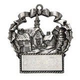 Pewter Finish Village Scene Ornament (Q95347)