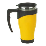 16 Oz. Stainless Steel Travel Mugs Black Snap Lid (Q960911)