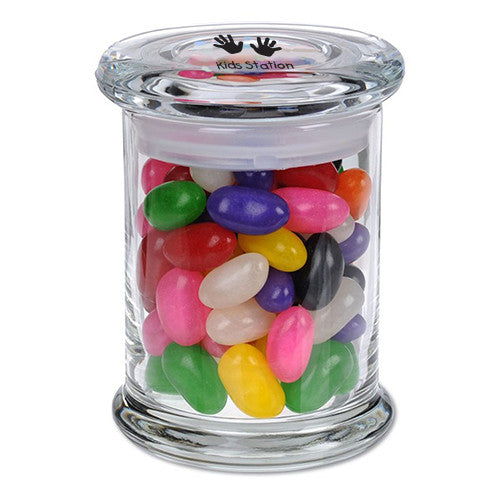 Jelly Beans in Glass Gourmet Jar  Imprinted with Logo (Q961411)