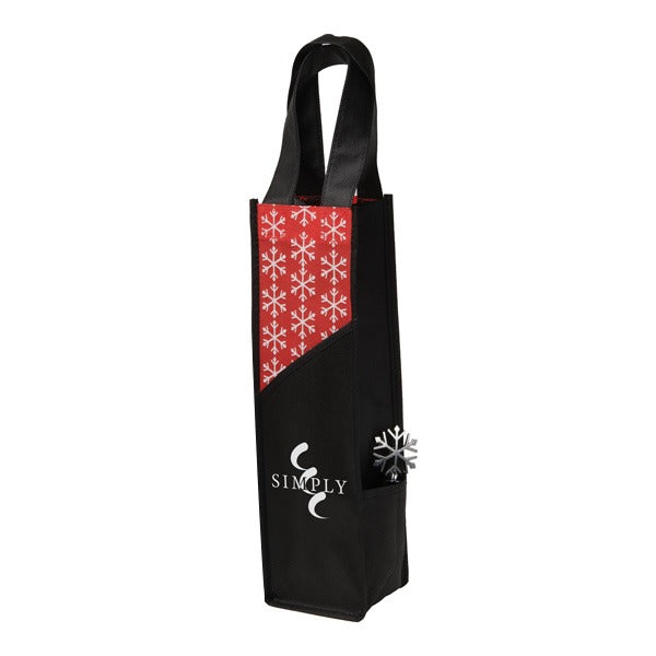 Snowflake Wine Stopper & Tote  Imprinted with Logo (Q967322)