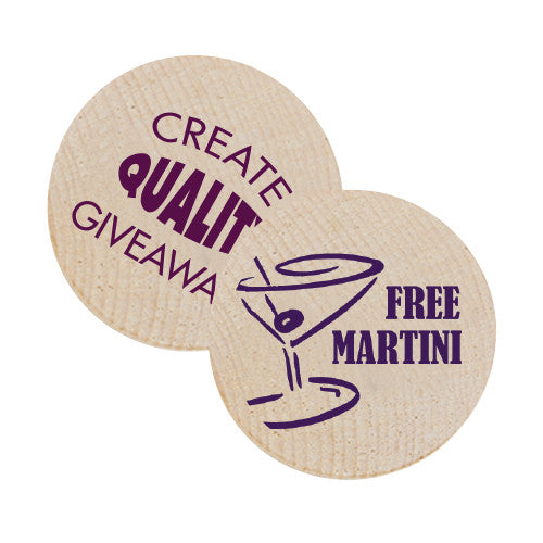 Free Martini Wooden Nickels  Imprinted with Logo (Q968411)