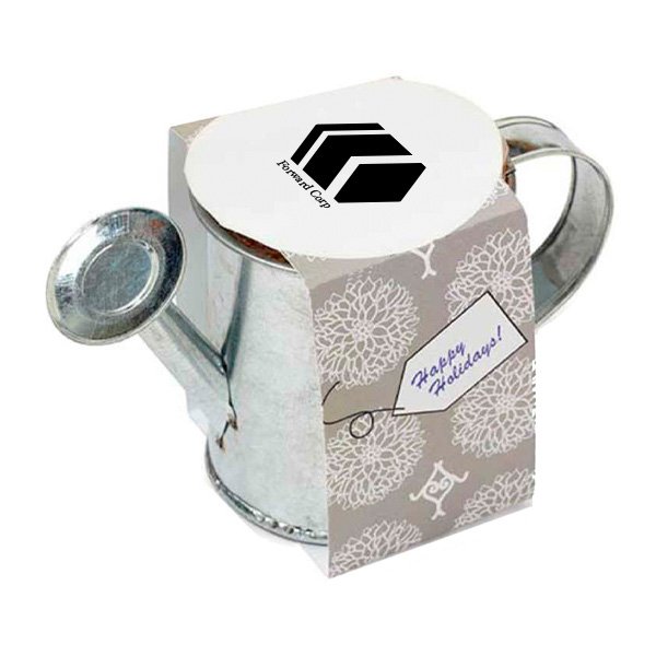 Seed Sensations Watering Can Planter With Holiday Wrapper  Imprinted with Logo (Q970422)