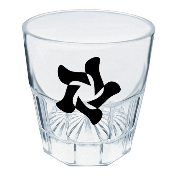 9 Oz. Plastic Fluted Rocks Glass  Imprinted with Logo (Q971522)