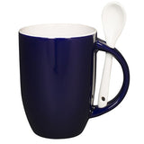 12 Oz. Dapper Ceramic Mugs With Spoons (Q972911)