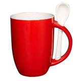 12 Oz. Dapper Ceramic Mugs With Spoons (Q972911)