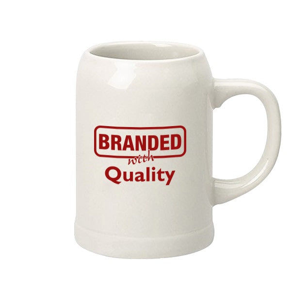 24 Oz. White Stein Beer Mugs (Q977711)