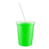 16 Oz. Stadium Cup With Lid And Straw (Q978422)