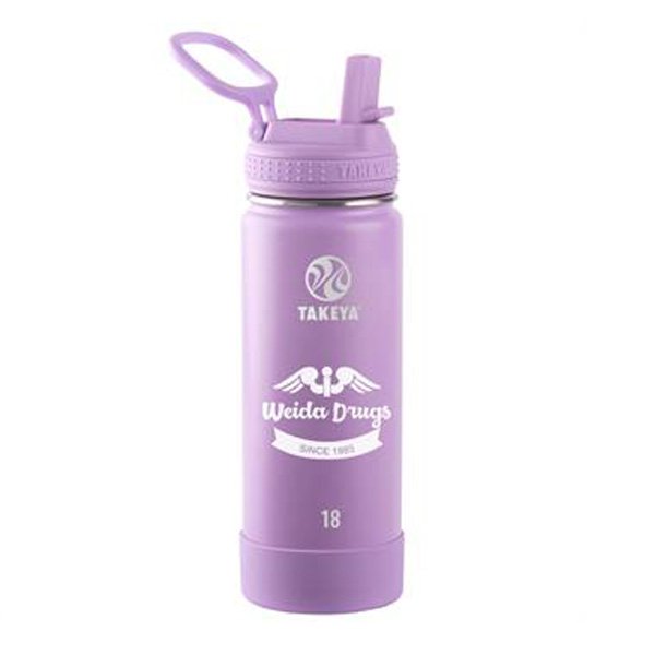 18 Oz. Takeya Actives Straw Lid Bottle - Lilac  Imprinted with Logo (Q981622)