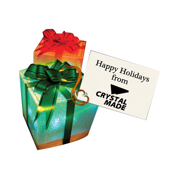 Large Light Up Gift Box Ornaments  Imprinted with Logo (Q982911)