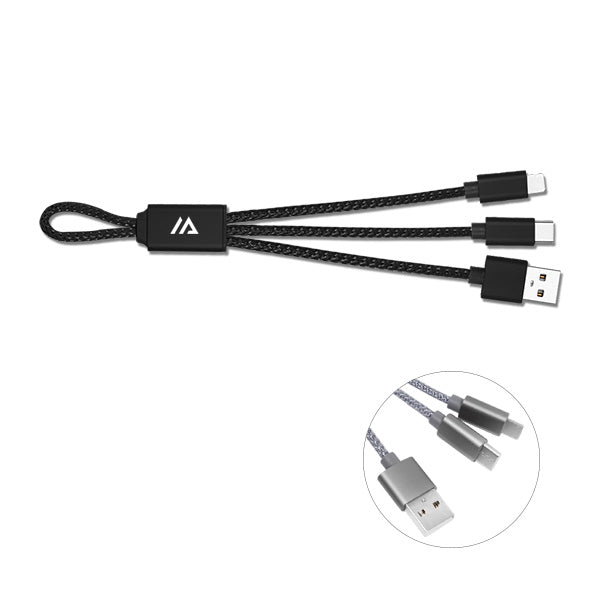 Harbor Charging Cables With Type C IOS And Micro USB  Imprinted with Logo (Q987422)