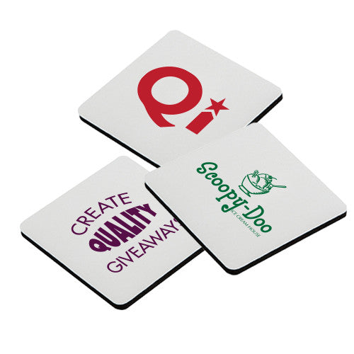 Square Foam-Rubber Coasters  Imprinted with Logo (Q990411)
