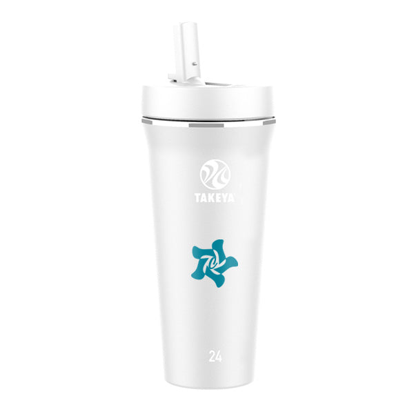 24 Oz. Takeya Actives Straw Tumbler - Arctic  Imprinted with Logo (Q991622)