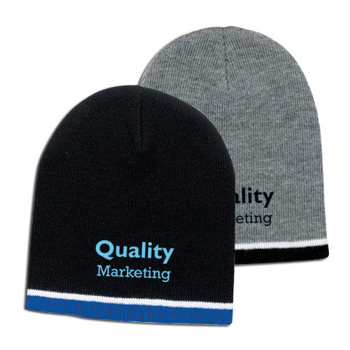 Tri-Color Beanie  Imprinted with Logo (Q99459)