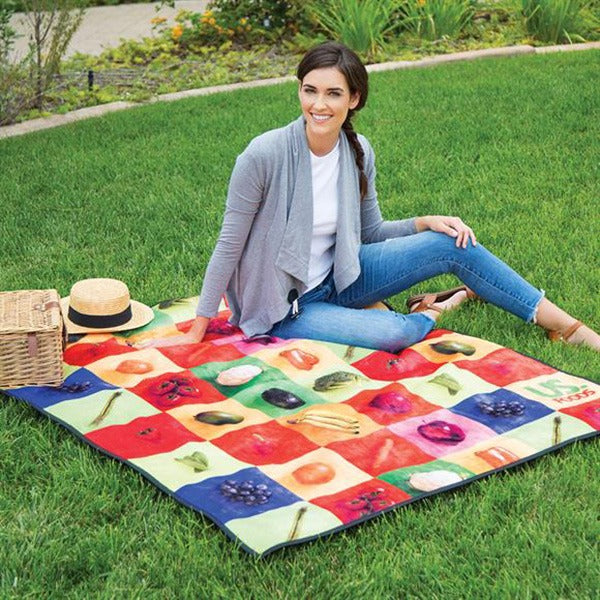Water Repellent Microfiber Picnic Blanket  Imprinted with Logo (Q833211)